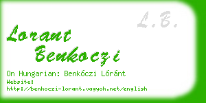 lorant benkoczi business card