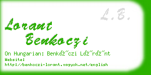 lorant benkoczi business card